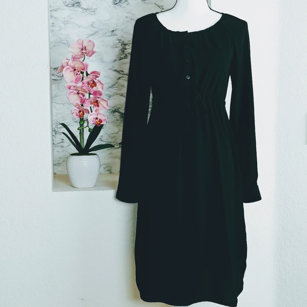 GAP Maternity Black Sheer Long Sleeve Dress – Size XS